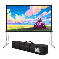 Kodak - 120” Portable Dual Projector Screen w/ Stand & Carry Case, Front & Rear Projection for In...