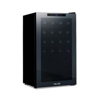 NewAir - 33-Bottle Dual Zone Wine Cooler with Mirrored Double-Layer Glass Door & Compressor Cooli...