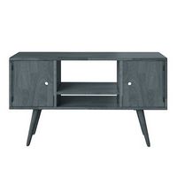 Handy Living - Rhodes Mid-Century Modern Wood Entertainment Cabinet with Doors for TVs Up to 50&quot; ...