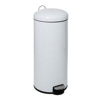 Honey-Can-Do - Retro Metal Kitchen Step Trash Can with Lid - White