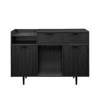 Walker Edison - Modern Open and Closed-Storage Bar Cabinet - Black