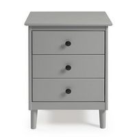 Walker Edison - Transitional Solid Wood 3-Drawer Nightstand - Gray