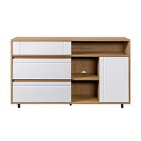 Walker Edison - Contemporary Open and Closed-Storage Sideboard - Coastal Oak