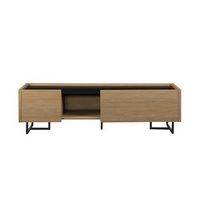 Walker Edison - Contemporary Low TV Stand for TVs up to 65” - Coastal Oak