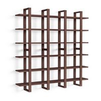 Burrow - Index Hardwood 18-Shelf Bookshelf - Walnut