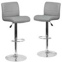 Alamont Home - Marietta Contemporary Vinyl Barstool (set of 2) - Gray