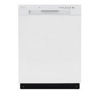 LG - 24" Front Control Built-In Stainless Steel Tub Dishwasher with SenseClean and 52 dBA - White