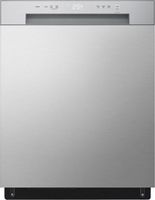 LG - 24&quot; Front Control Built-In Stainless Steel Tub Dishwasher with SenseClean and 52 dBA - Stain...