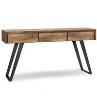 Simpli Home - Lowry Console Sofa Table - Distressed Golden Wheat