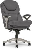 Serta - Upholstered Back in Motion Health &amp; Wellness Manager Office Chair - Bonded Leather - Gray