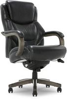 La-Z-Boy - Delano Big &amp; Tall Bonded Leather Executive Chair - Jet Black/Gray Wood