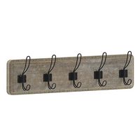 Alamont Home - Daly 24&quot;W x 3.1&quot;D x 6.5&quot;H Coat Rack - Weathered Brown Wood