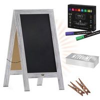 Alamont Home - Canterbury 20&quot;W x 2-26&quot;D x 40&quot;H Magnetic A-Frame Chalkboard - White Wash