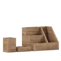 Alamont Home - Comerford 9.75"W x 6"D x 7.25"H Desk Organizer - Rustic Brown