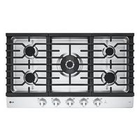 LG - 36&quot; Built-In Smart Gas Cooktop with 5 burners and EasyClean - Stainless Steel