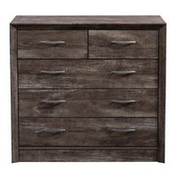 CorLiving - Newport 5 Drawer Dresser - Brown Washed Oak