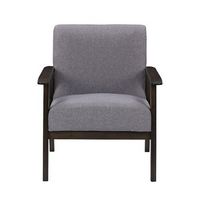 CorLiving - Greyson Wood Armchair - Light Grey