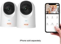 MOBI - Cam PRO HD 2Pk WiFi Pan & Tilt Video Baby Monitor w 2-Way Audio, Color Night Vision, & Cry...