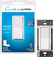 Lutron - Claro Smart Switch for Caséta, On/Off Control of Lights/Fans, 5-Amp/Neutral Wire Require...
