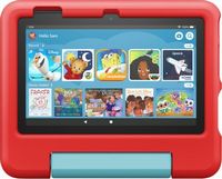 Amazon - Fire 7 Kids Ages 3-7 (2022) 7&quot; tablet with Wi-Fi 16 GB - Red