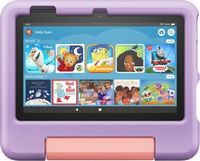 Amazon - Fire 7 Kids Ages 3-7 (2022) 7&quot; tablet with Wi-Fi 32 GB - Purple