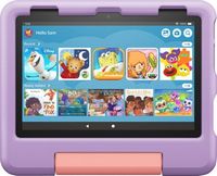 Amazon - Fire HD 8 Kids Ages 3-7 (2022) 8&quot; HD tablet with Wi-Fi 64 GB - Purple