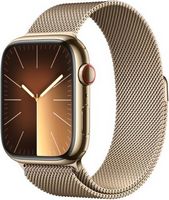 Apple Watch Series 9 (GPS + Cellular) 45mm Gold Stainless Steel Case with Gold Milanese Loop with...