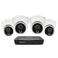 Swann - Master Series Home 8-Channel 4-Dome Camera 4K HD Indoor/Outdoor PoE Wired 2TB HDD NVR Sec...
