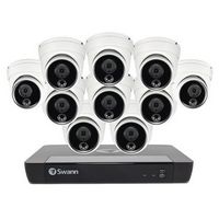 Swann - Master Series 16-Channel, 10 Dome Camera, Indoor/Outdoor PoE Wired 4K UHD 2TB HDD NVR Sec...