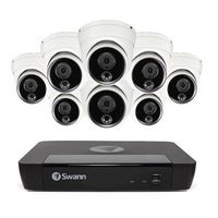 Swann - Master Series Home 8-Channel 8-Dome Camera 4K HD Indoor/Outdoor PoE Wired 2TB HDD NVR Sec...