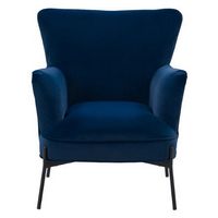 CorLiving - Elwood Wingback Accent Chair - Blue