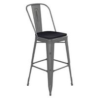 Alamont Home - Lincoln Contemporary Resin Bar Height Stool - Clear Coated/Black