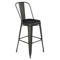 Alamont Home - Carly All-Weather Bar Height Stool with Poly Resin Seat - Copper/Black