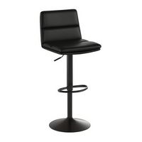 Alamont Home - Hughes Modern Leather/Faux Leather Adjustable Height Barstool (Set of 2) - Black/B...