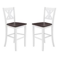 Alamont Home - Gwendolyn Rustic Wood Bar Height Stool (Set of 2) - White Wash