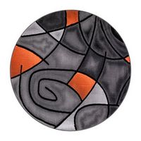 Alamont Home - Jubilee Collection Abstract Style Round Accent Area Rug 7' x 7' - Orange