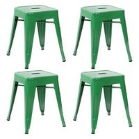 Alamont Home - Kai Industrial Metal Dining Stool (Set of 4) - Green