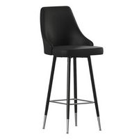 Alamont Home - Shelly Modern Leather/Faux Leather Bar Height Stool (Set of 2) - Black