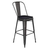 Alamont Home - Carly All-Weather Bar Height Stool with Poly Resin Seat - Black/Black