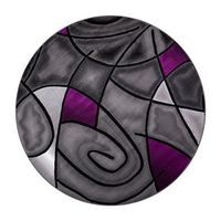 Alamont Home - Jubilee Collection Abstract Style Round Accent Area Rug 7%27 x 7%27 - Purple