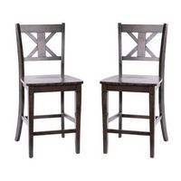 Alamont Home - Gwendolyn Rustic Wood Counter Height Stool (Set of 2) - Gray Wash Walnut