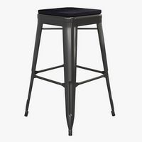 Alamont Home - Cierra Industrial Resin Backless Bar Stool (Set of 4) - Black/Black