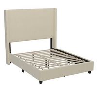 Alamont Home - Quinn Full Size Upholstered Platform Bed with Channel Stitched Headboard - Beige