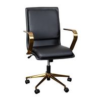 Alamont Home - Designer Executive Swivel Office Chair with Arms - Black/Gold