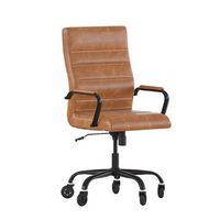 Alamont Home - Executive Chair on Skate Wheels - Brown LeatherSoft/Black Frame