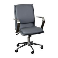 Alamont Home - Designer Executive Swivel Office Chair with Arms - Gray/Chrome