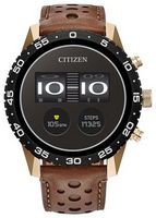 Citizen - CZ Smart 45mm Unisex IP Stainless Steel Sport Smartwatch with Perforated Leather Strap ...