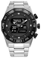 Citizen - CZ Smart 44mm Unisex Stainless Steel Hybrid Sport Smartwatch with Stainless Steel Brace...