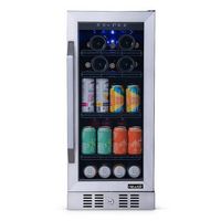 NewAir - 15” FlipShelf 33-Bottle or 80-Can Beverage Cooler with Reversible Shelves