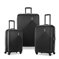 American Tourister - Groove 20&quot;, 24&quot;, 28&quot; Expandable Spinner Suitcase Set (3 piece) - BLACK